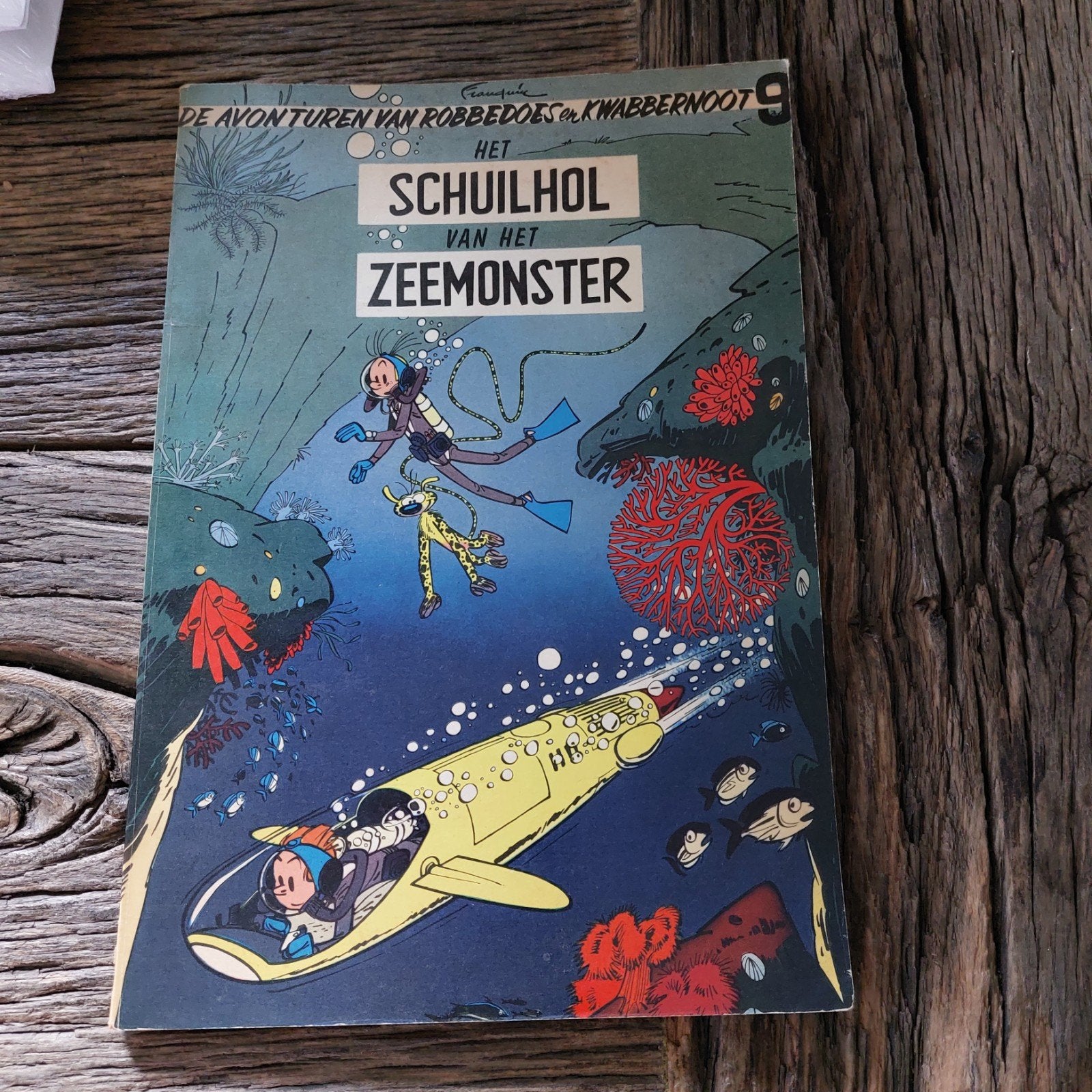 oude 1e druk Robbedoes en Kwabbernoot nr 9 uit 1956, Eén stripboek, Ophalen of Verzenden, Gelezen