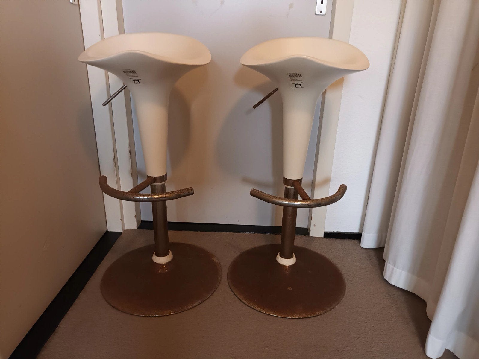 Barkrukken, Ophalen, 60 tot 90 cm, Met voetsteun, 2 krukken