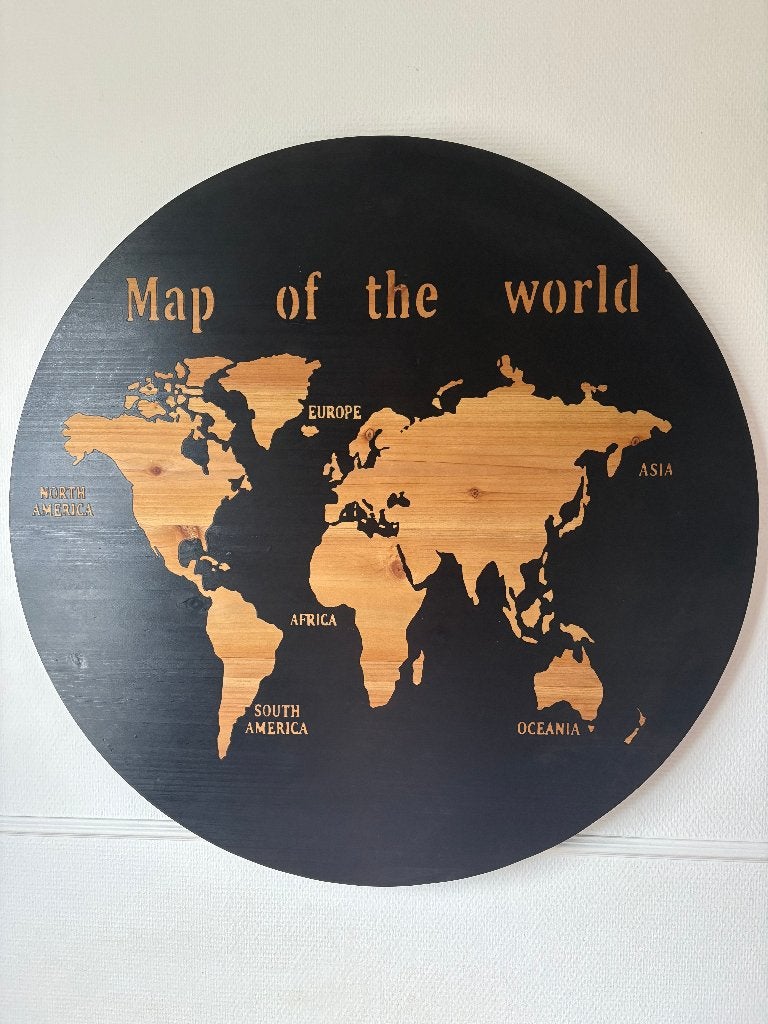 Wandbord Wereld, Huis en Inrichting, Ophalen, Zo goed als nieuw, Wandbord of Wandpaneel, 80 cm
