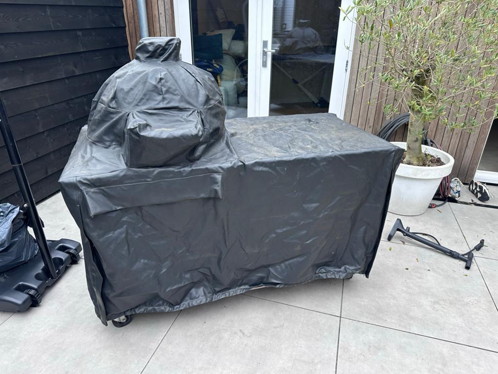 BBQ tafel voor Green Egg Large - Hout, Tuin en Terras, Ophalen of Verzenden, Gebruikt