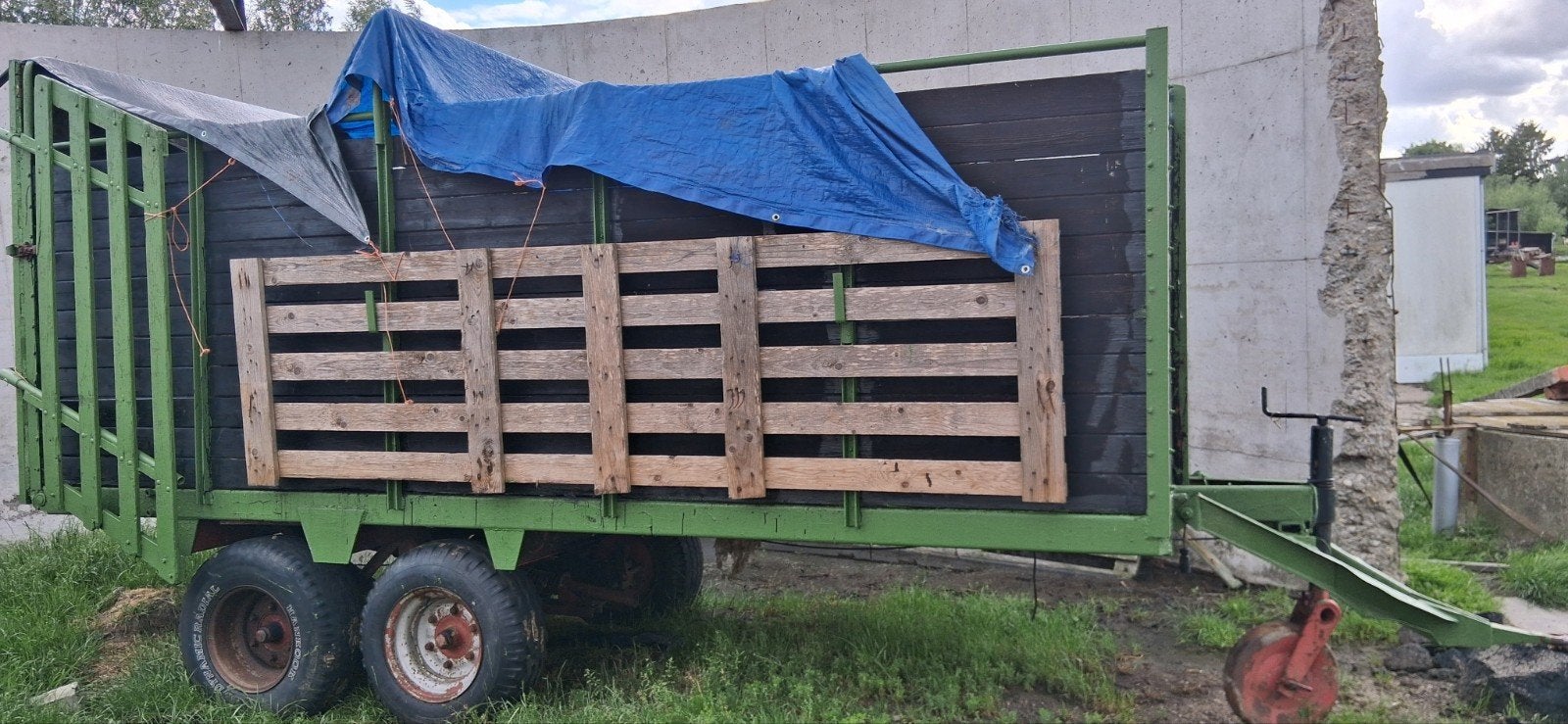 Veewagen veekar tandemas  hard houten bodem., 100 liter of meer, Ophalen, Transportkar