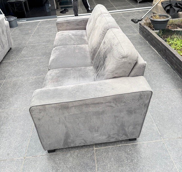 Bankstel GRIJS 3 zits (2X), Ophalen, Gebruikt, Driepersoons, 75 tot 100 cm