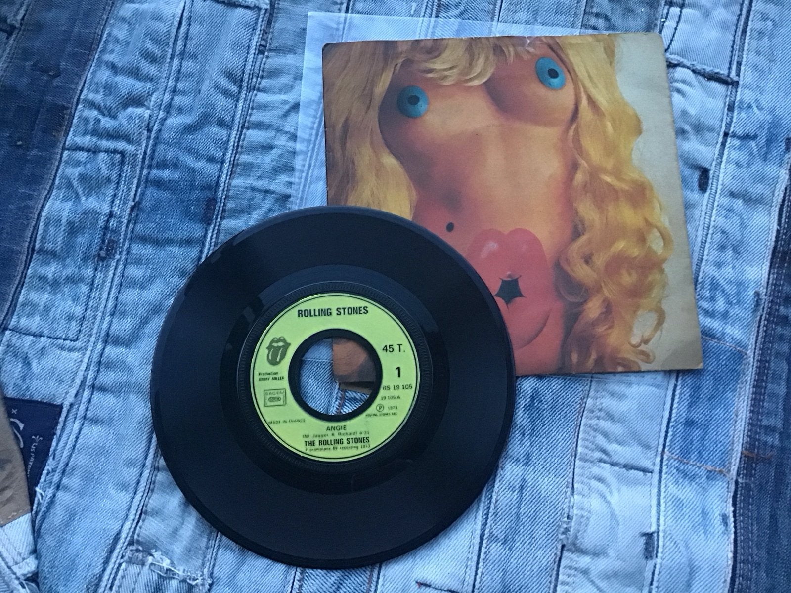 The Rolling Stones - Angie 7 inch vinyl single, Gebruikt, Originele persing, 7 inch, Ophalen of Verzenden