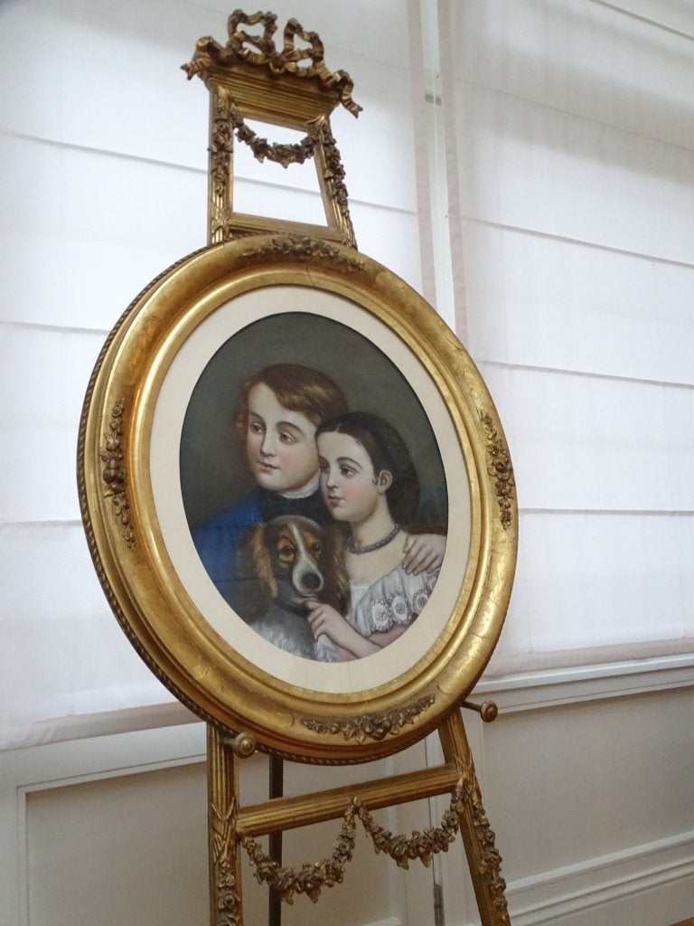 Oude pastel in vergulde lijst, Ophalen