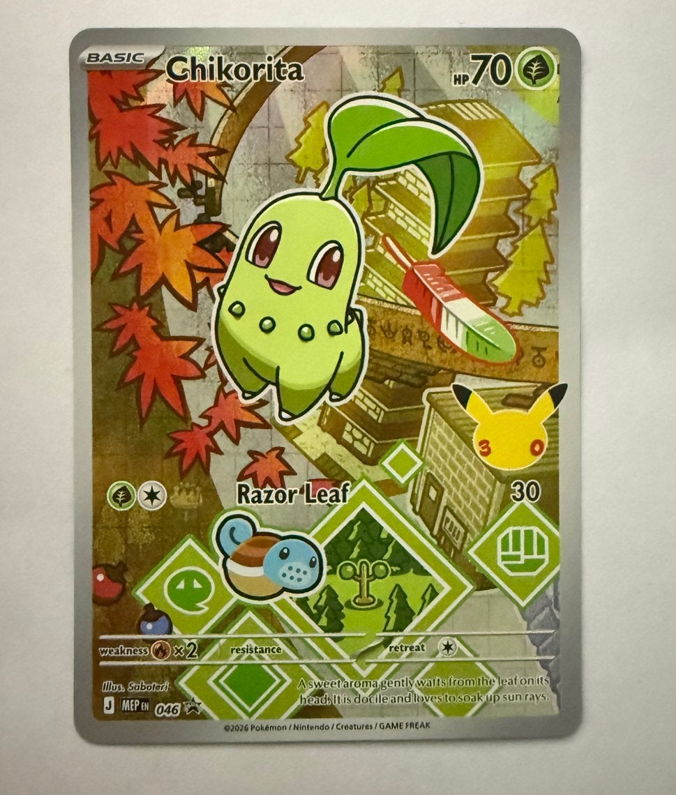 Chikorita - First Partner Collection - Pokémon Kaart, Ophalen of Verzenden, Nieuw, Losse kaart, Foil