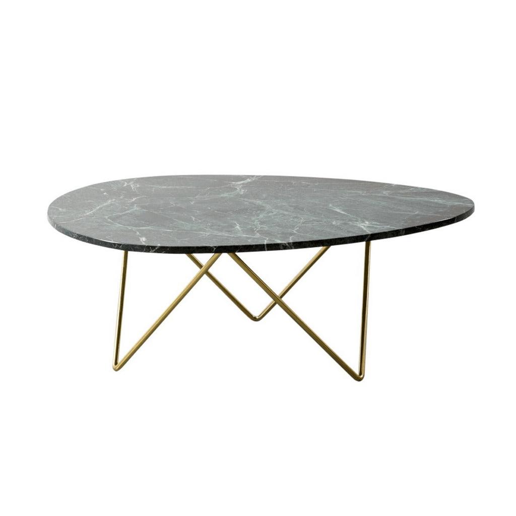 Gouden tafelpoot van Furnified - Lage salontafel, Ophalen, Tafelpoot, 50 tot 100 cm, Rond