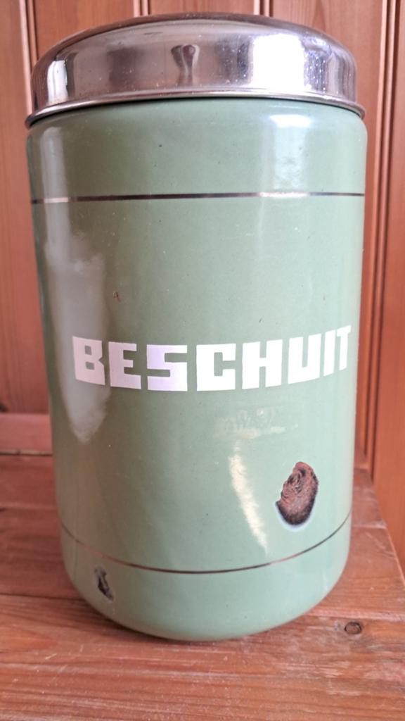 Emaille  beschuitbus, Antiek en Kunst, Ophalen