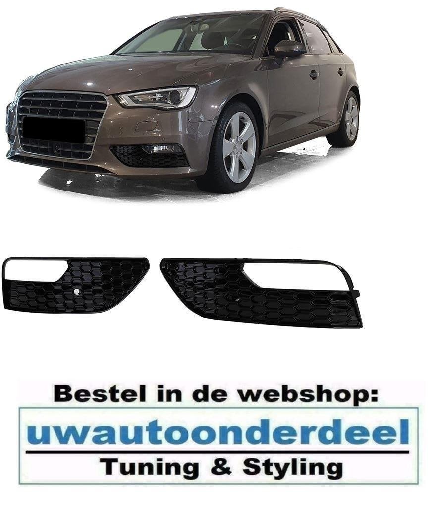 Honingraat Grill Afdekkap Mistlampen Glans Zwart Voor Audi A, Verzenden, Automotive Parts, A.parts@hotmail.nl, Trasmolenlaan 12 3447 GZ Woerden