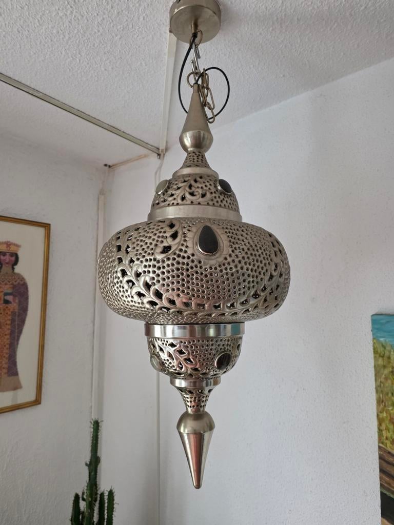 Prachtige Marokkaanse hanglamp - 80 cm, Ophalen, Zo goed als nieuw, Marokkaans, Oosters, Bohemien, Metaal