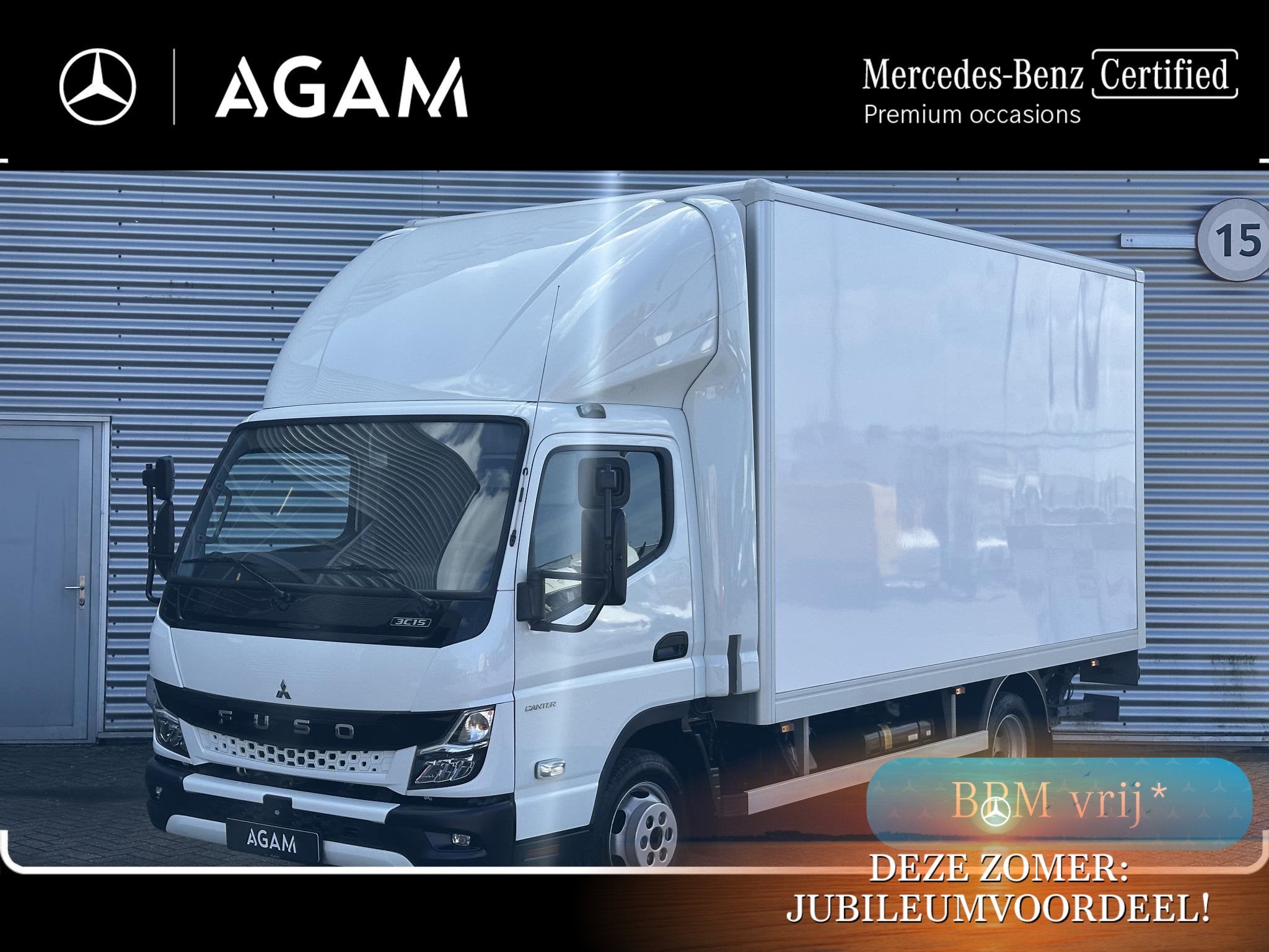 FUSO Canter 3C15 Bakwagen-Laadklep Automaat Airco, Auto's, Automaat, 2943 kg, Gebruikt, Euro 6