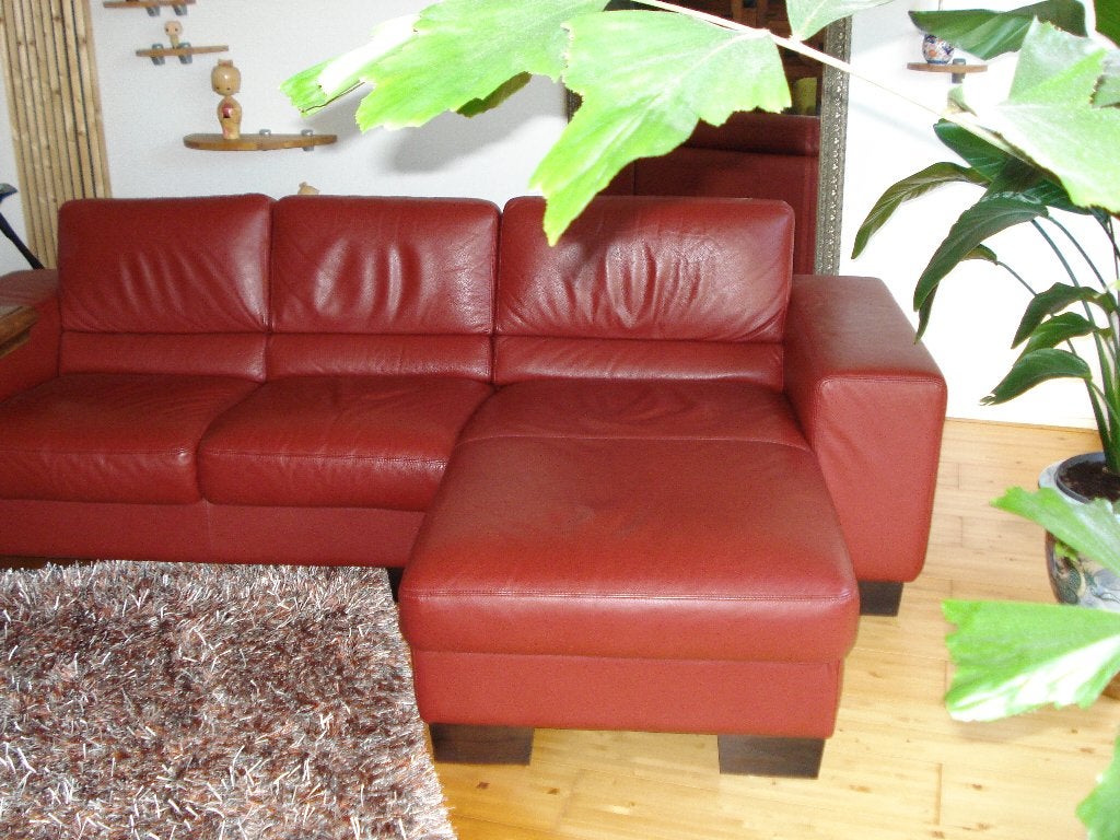 Lounge bank, Ophalen, Gebruikt, Driepersoons, Leer