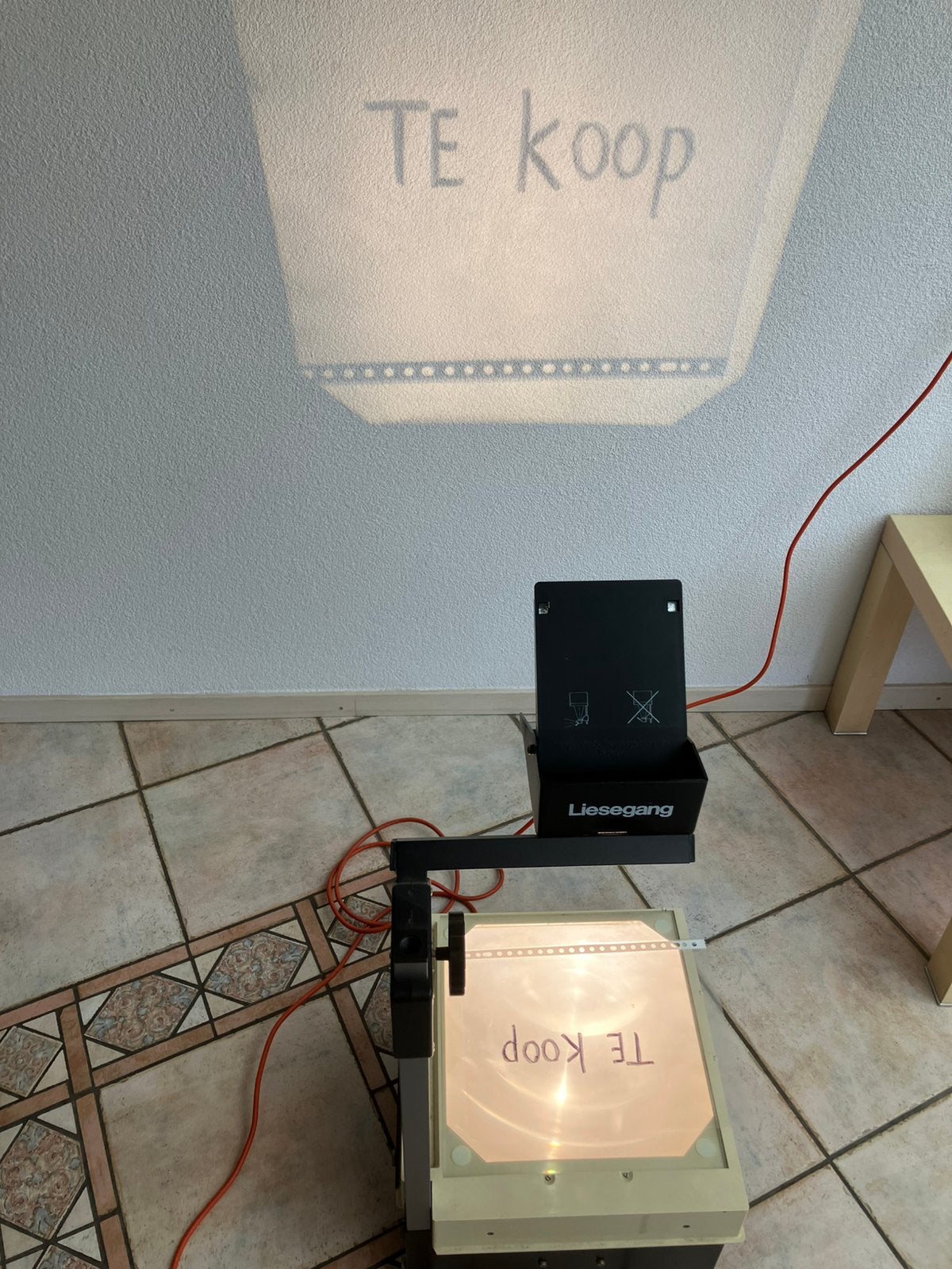 Liesegang overheadprojector uit de oude doos, Ophalen, Gebruikt