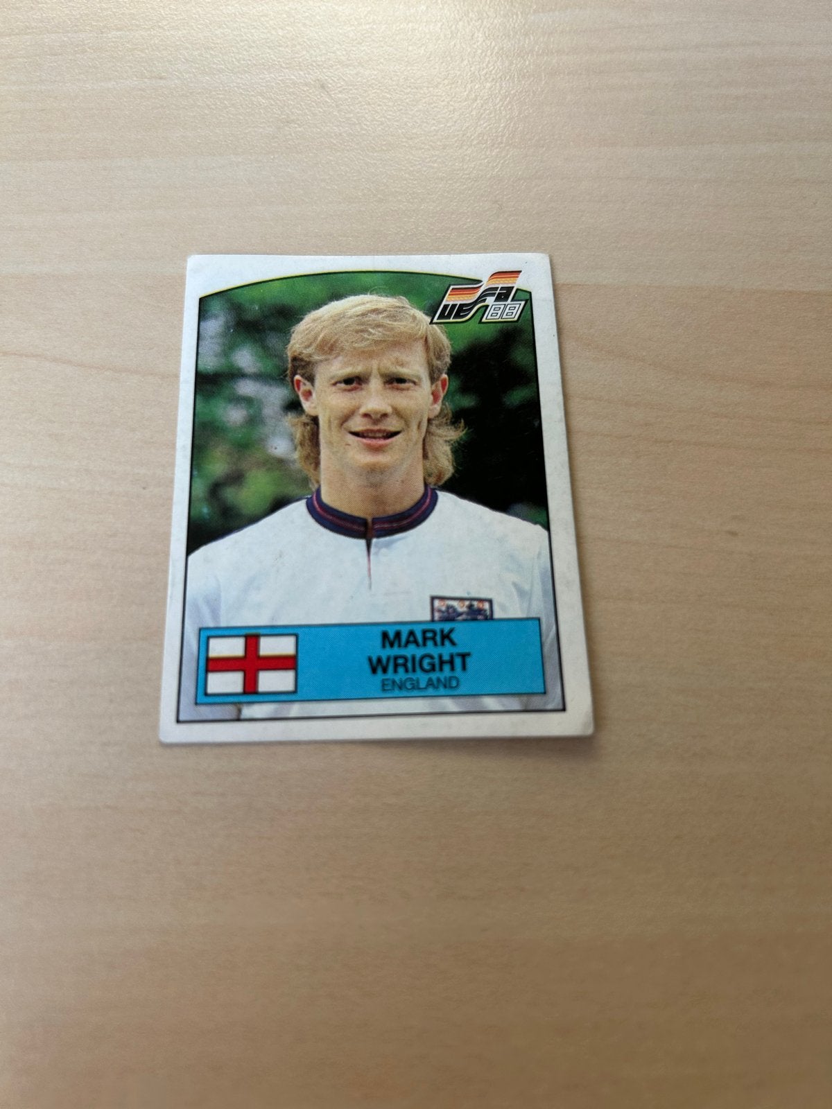 Panini EURO 88 Sticker Mark Wright Engeland #166, Ophalen of Verzenden, Zo goed als nieuw, Sticker