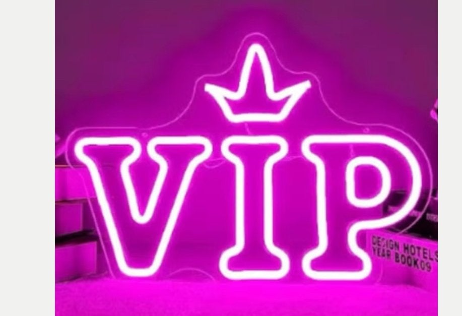 LED lamp neon stijl VIP (32.5x23cm), Ophalen of Verzenden, Nieuw, Lichtbak of (neon) lamp