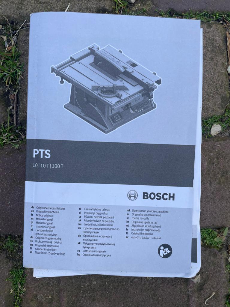 Bosch PTS 10 Tafelzaag met onderstel PTA 2000, Doe-het-zelf en Verbouw, Ophalen, Cirkelzaag, 70 mm of meer, Zo goed als nieuw