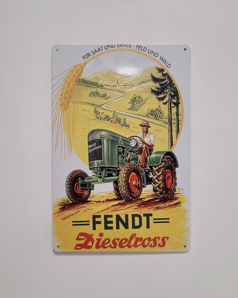 Fendt Dieselross tractor reclamebord van metaal wandbord, Verzamelen, Reclamebord, Info@deconoord.nl, Deco Noord, Nieuw