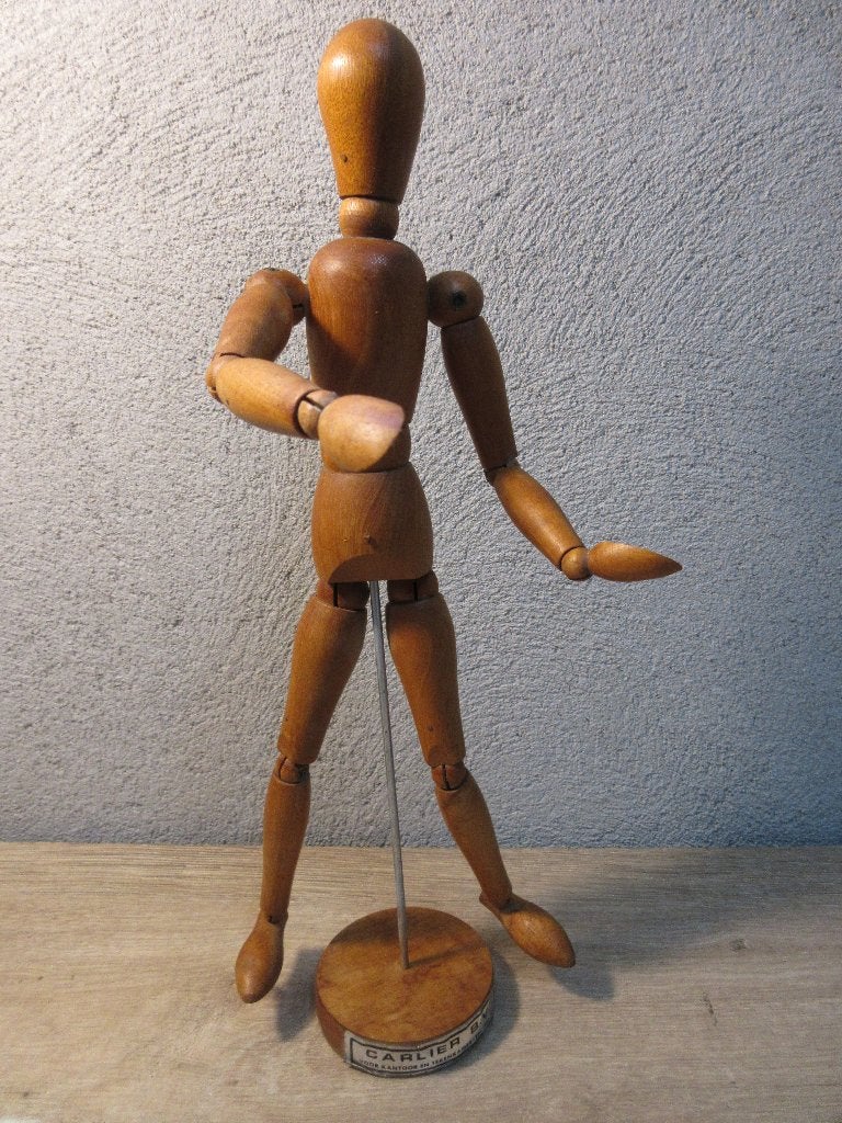 Vintage houten tekenpop Carlier voor kantoor en tekenkamer, Ophalen of Verzenden, Gebruikt, Overige typen