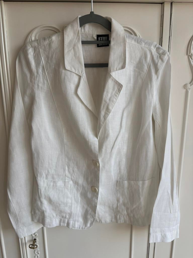 Nieuw wit linnen jasje merk Zizo maat 38, Kleding | Dames, Jasjes, Kostuums en Pakken, Maat 38/40 (M), Wit, Nieuw, Ophalen of Verzenden