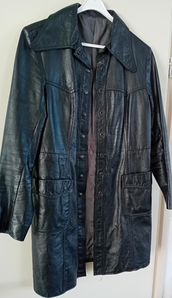 Leren jas, Ophalen, Gedragen, Maat 56/58 (XL), Zwart