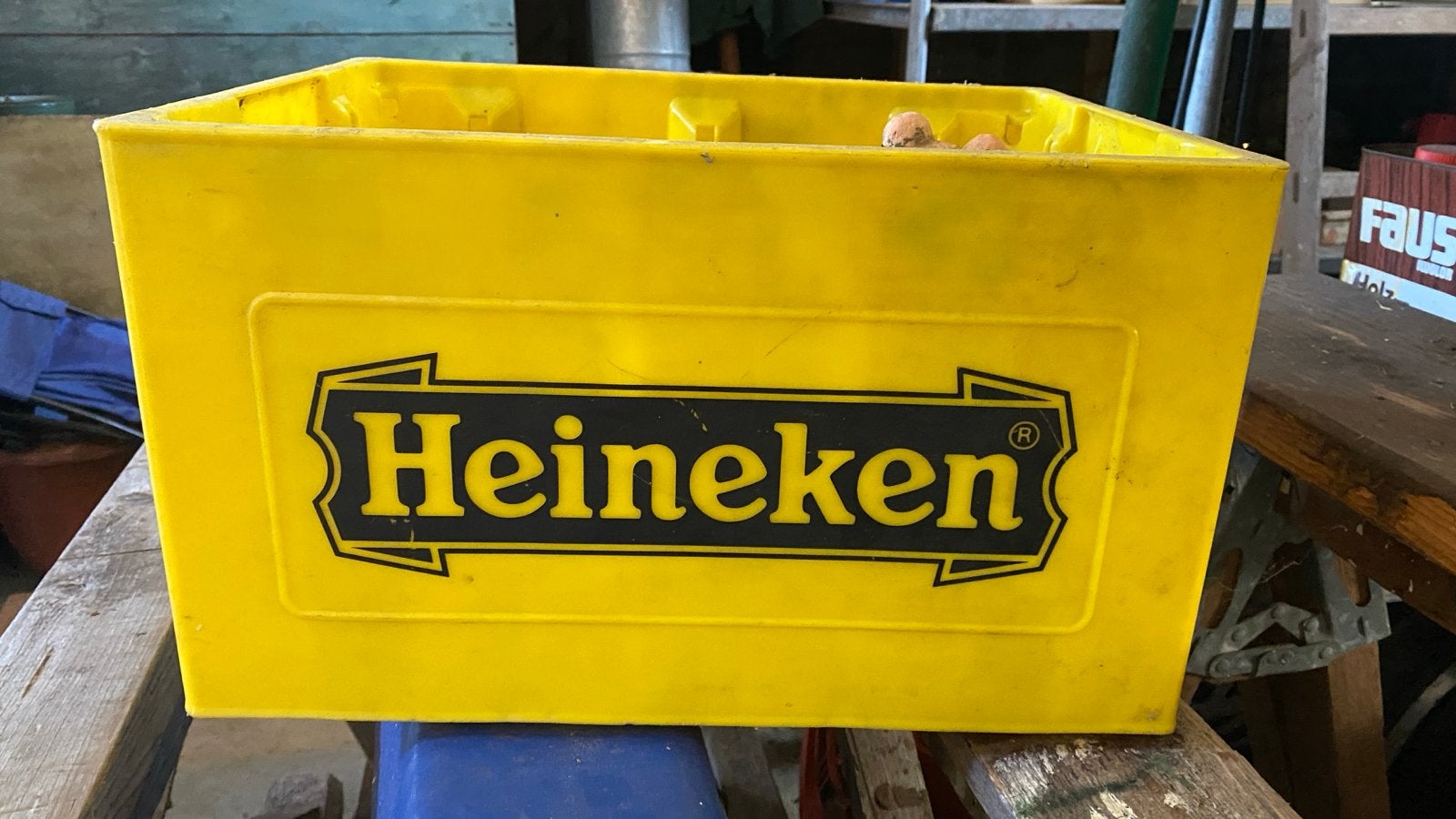 Heineken Krat - Geel, Ophalen, Gebruikt, 40 tot 60 cm, 50 tot 75 cm