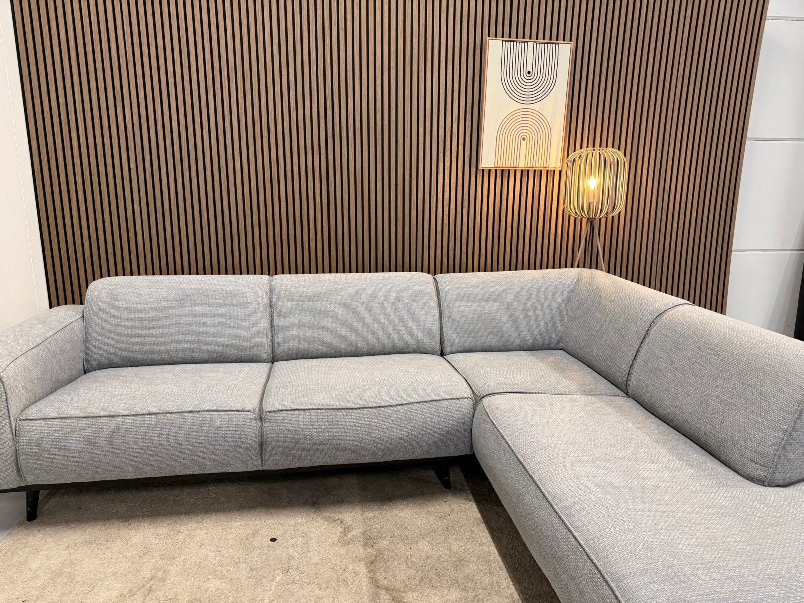 Woood Sem - Hoekbank - Lichtgrijs - Zeer Nette Staat, Ophalen of Verzenden, Zo goed als nieuw, 150 cm of meer, Vierpersoons of meer