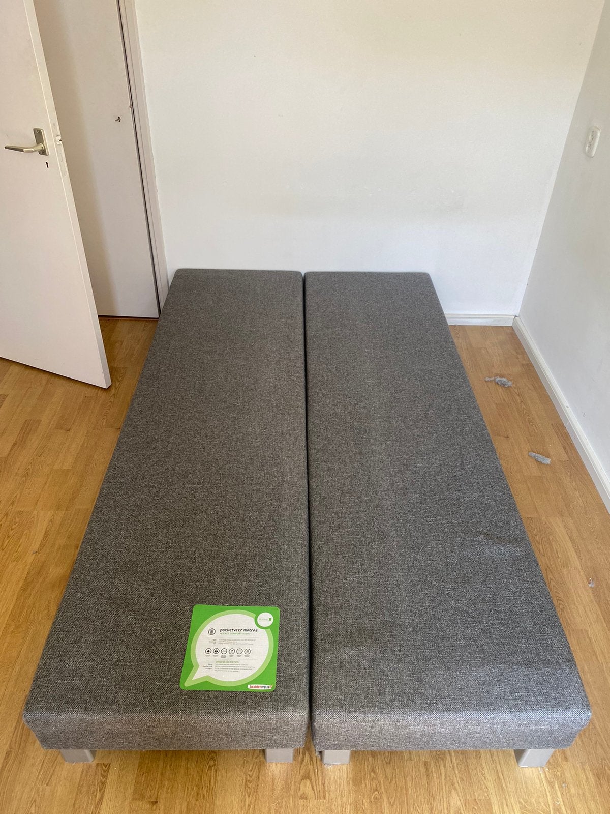 Boxspring bed 120x210, Tweepersoons, Ophalen of Verzenden, Zo goed als nieuw, Stof