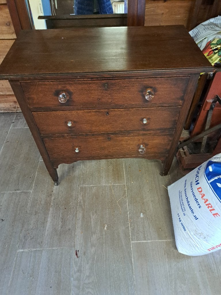 antieke laden kast te koop.  1 voor 10.00, Huis en Inrichting, Kasten | Ladekasten, Ophalen, Gebruikt, 5 laden of meer, Minder dan 100 cm