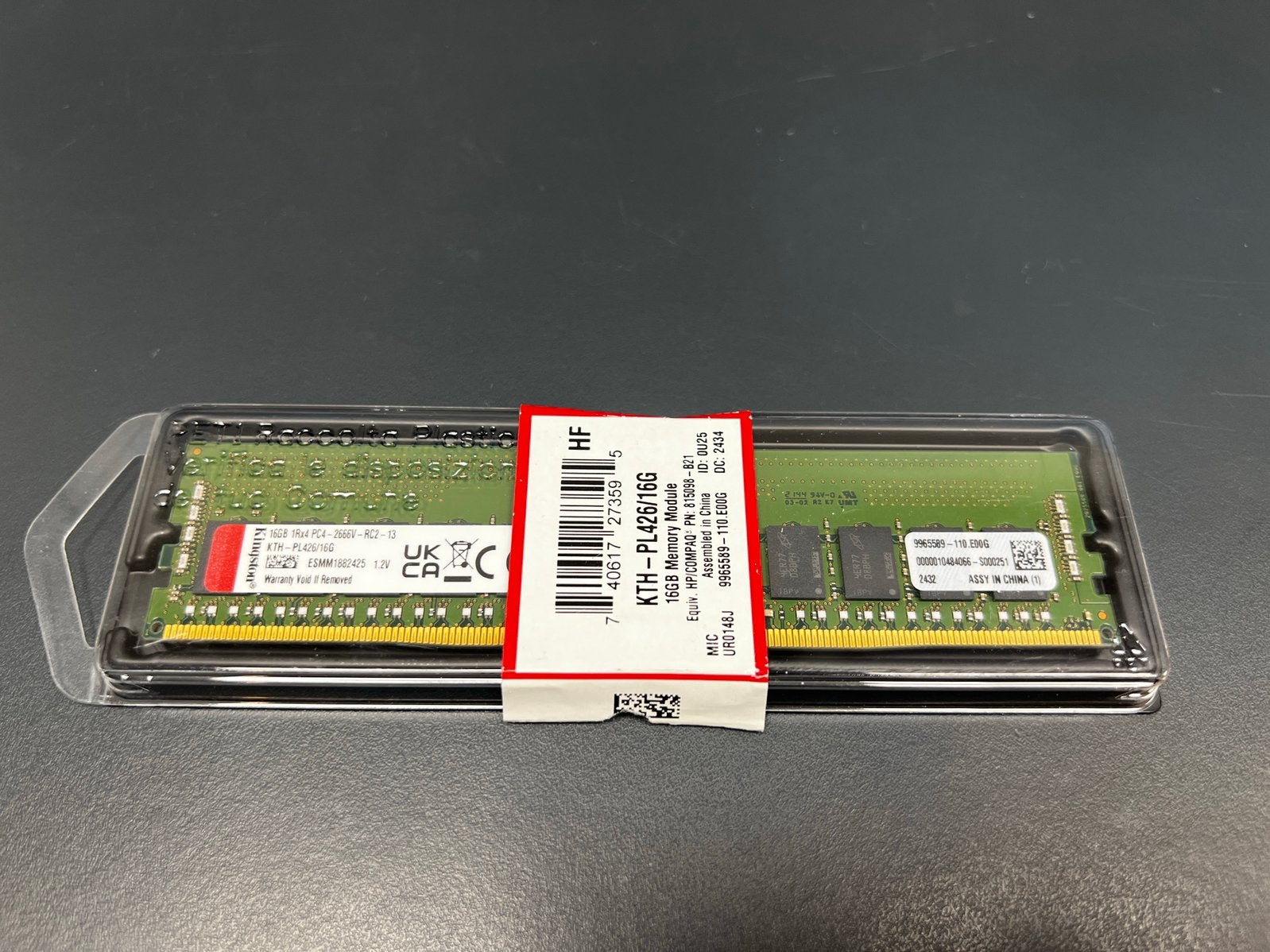 Kingston 16GB PC4-2666V-RC2-13 KTH-PL426/16G Ram Geheugen, DDR4, Ophalen of Verzenden, Zo goed als nieuw, Laptop