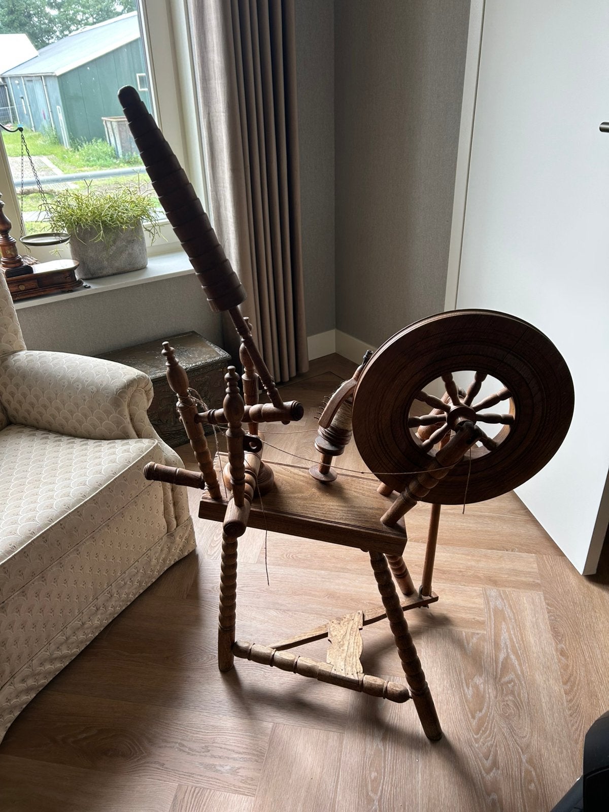 Spinnewiel, Hobby en Vrije tijd, Spinnewielen en Spinnen, Ophalen, Zo goed als nieuw, Spinnewiel