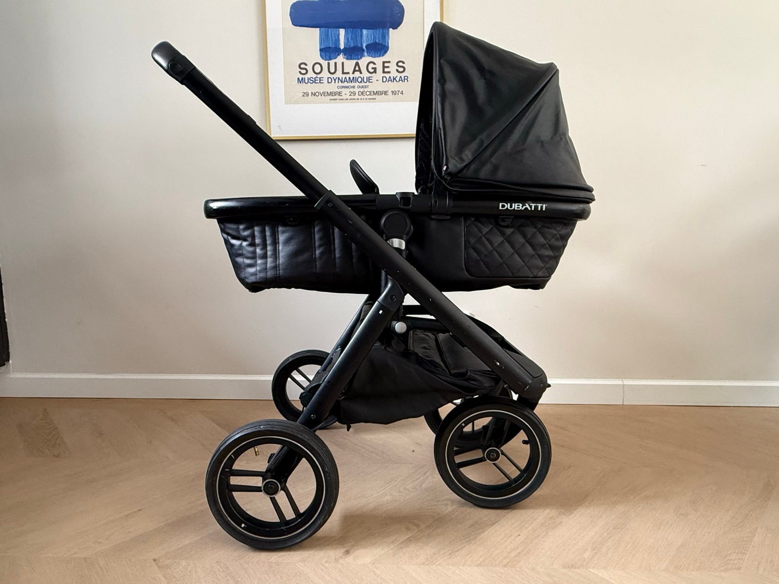 Dubatti kinderwagen leer incl. paraplu en ombouw kit, Ophalen of Verzenden, Zo goed als nieuw, Kinderwagen, Overige merken