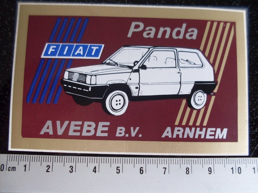 sticker fiat panda avebe arnhem logo, Verzenden, Zo goed als nieuw, Auto of Motor