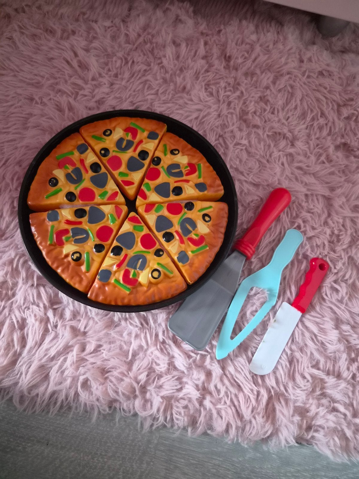Speelgoed pizza set met accessoires, Ophalen of Verzenden, Gebruikt, Knutselen