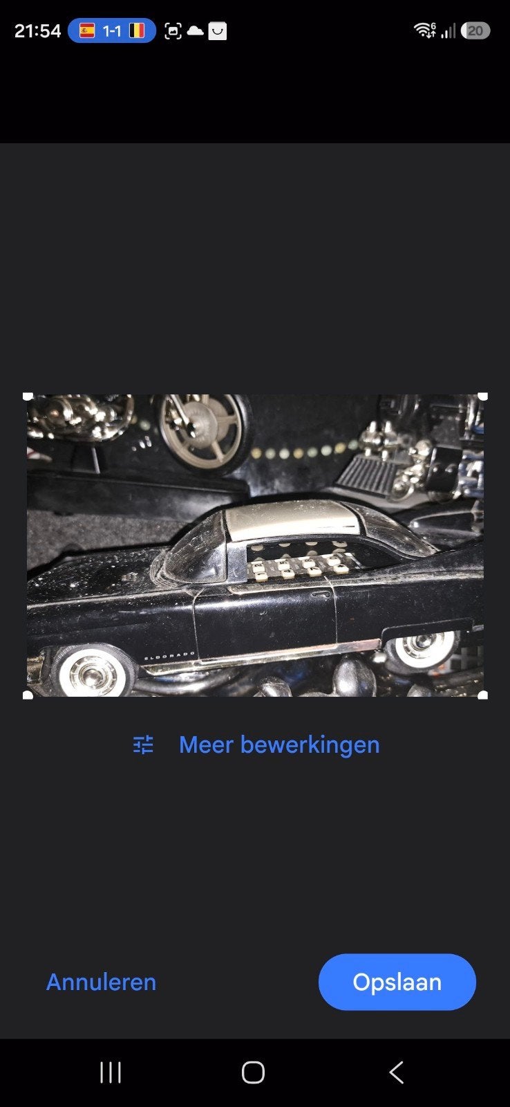 Vintage modelauto Cadillac Eldorado met telefoon, Ophalen of Verzenden