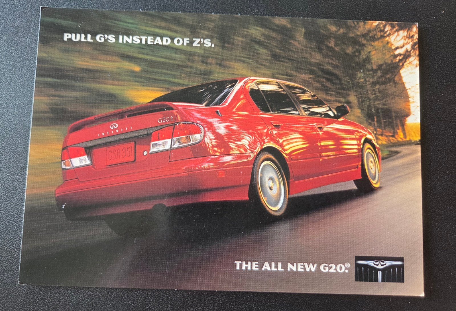 Vintage Infiniti G20 Reclame Ansichtkaart, Verzenden, 1980 tot heden, Ongelopen, Voertuig
