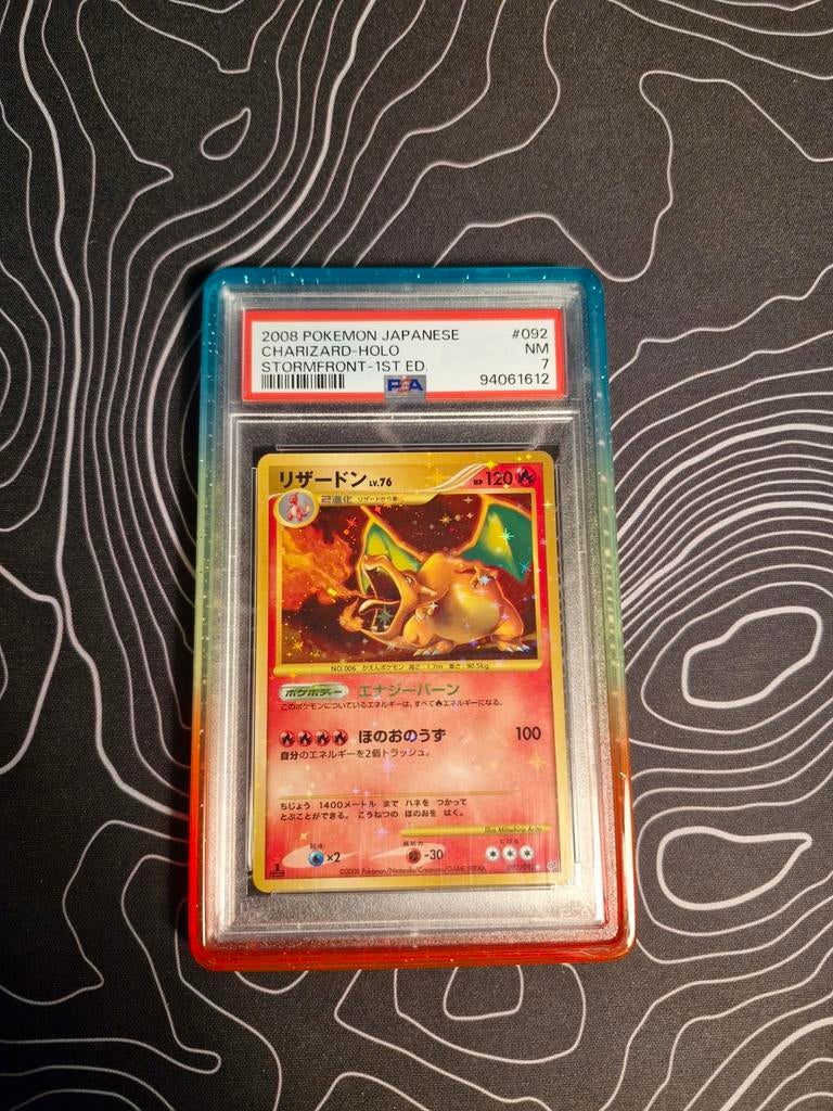 PSA 7 Charizard Stormfront 1st Edition Japans Pokemon kaart, Hobby en Vrije tijd, Verzamelkaartspellen | Pokémon, Ophalen, Zo goed als nieuw
