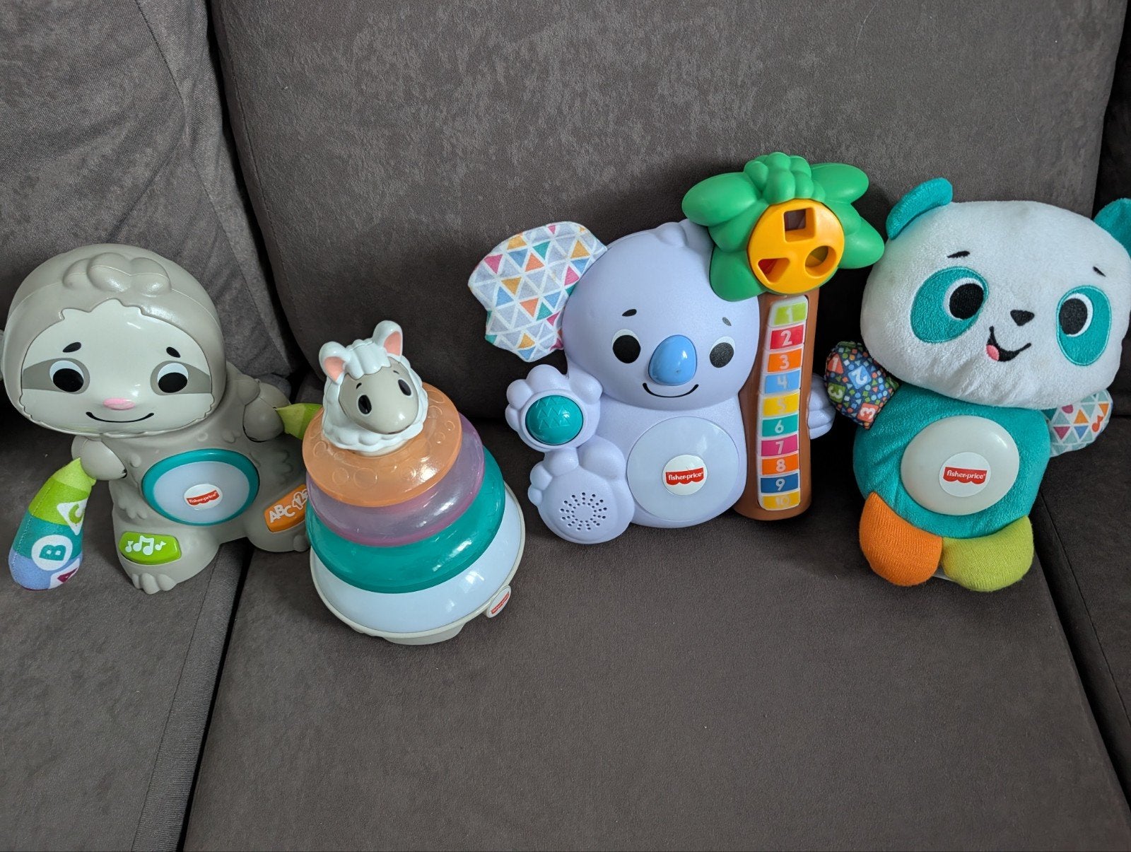 Fisher-Price Linkimals Set: Luiaard, Koala, Panda & Lama, Ophalen, Gebruikt, Overige typen, Met licht