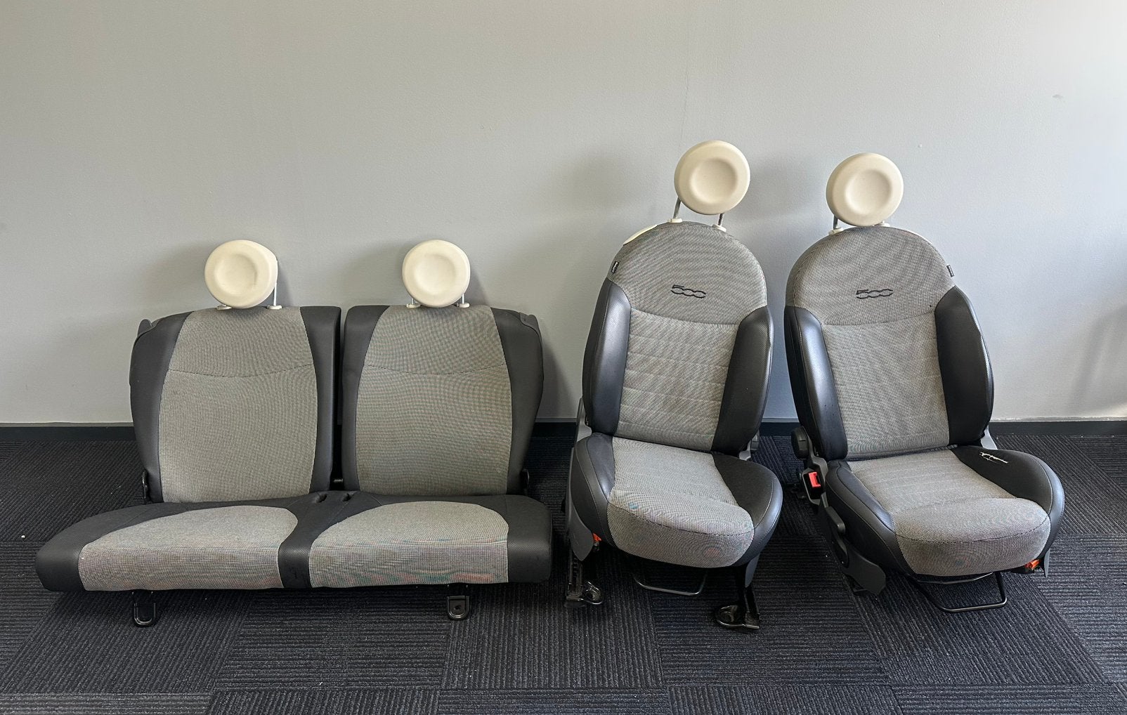 Interieur / stoelen fiat 500 type 312 voor+achter leer+stof, Auto-onderdelen, Ophalen, Gebruikt, Fiat