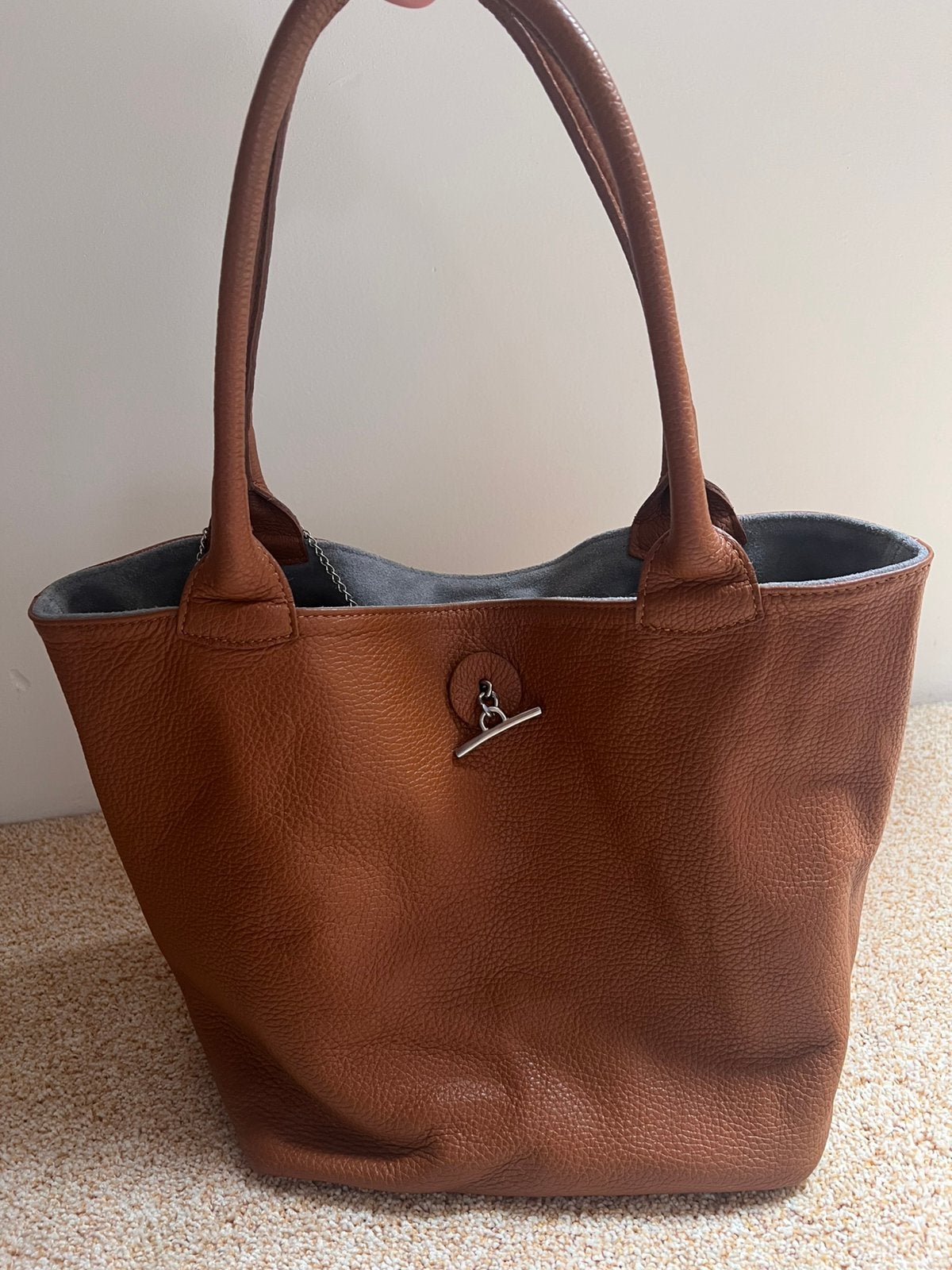 Handtas - italiaans leer, Sieraden, Tassen en Uiterlijk, Verzenden, Zo goed als nieuw, Handtas