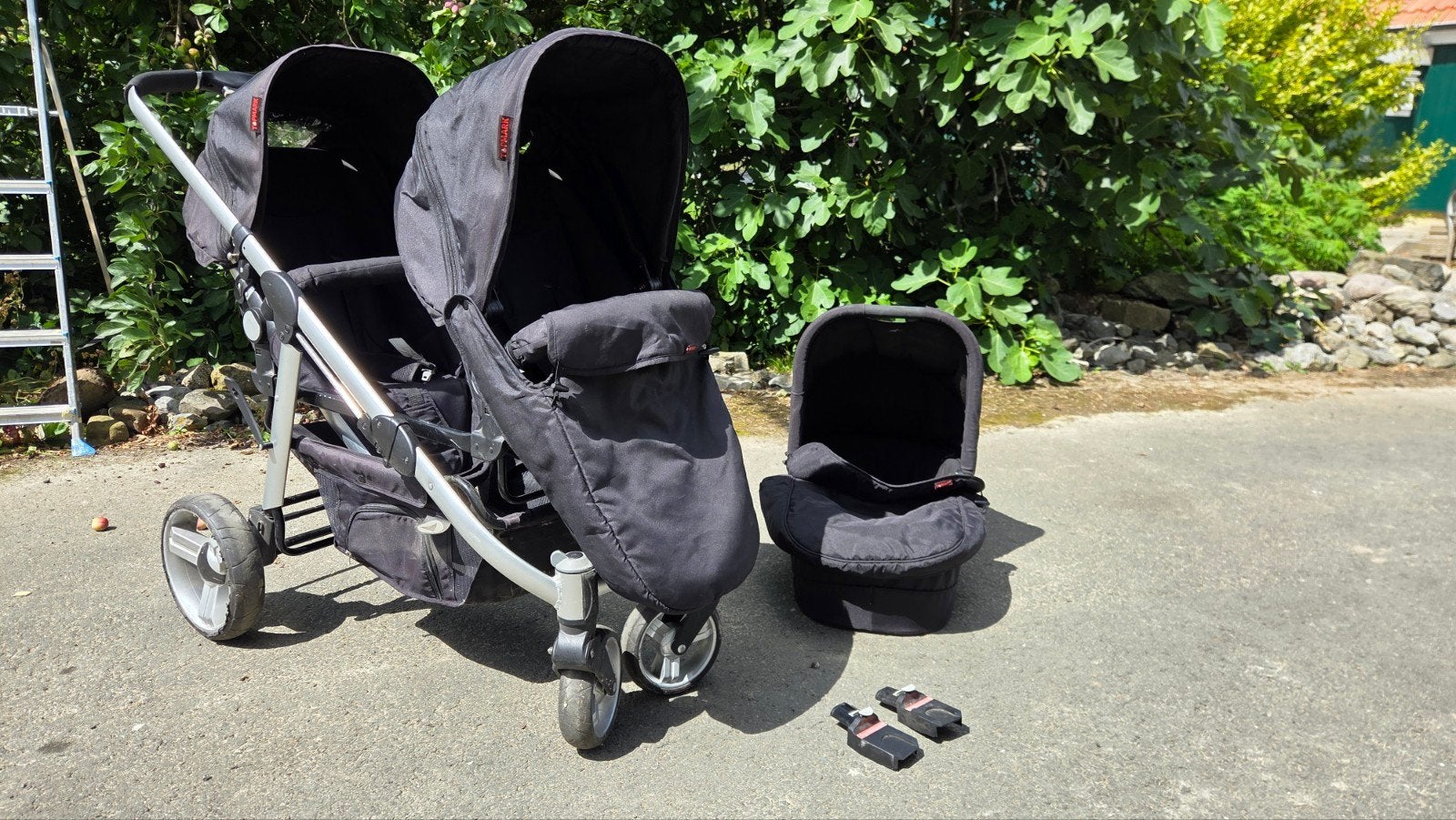 Topmark duo kinderwagen met wieg en maxicosi adapters, Gebruikt, Ophalen, Overige merken, Duowagen