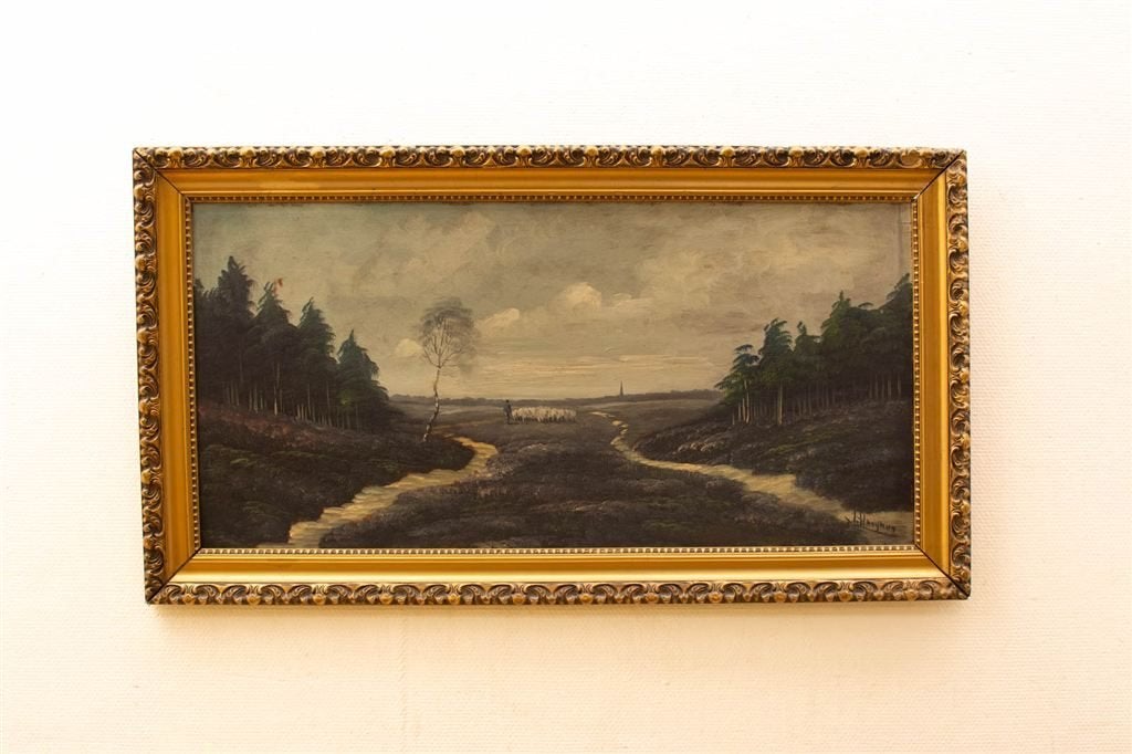 Schilderij van het platteland 39558, Ophalen of Verzenden, Gebruikt, 125 cm of meer, Schilderij