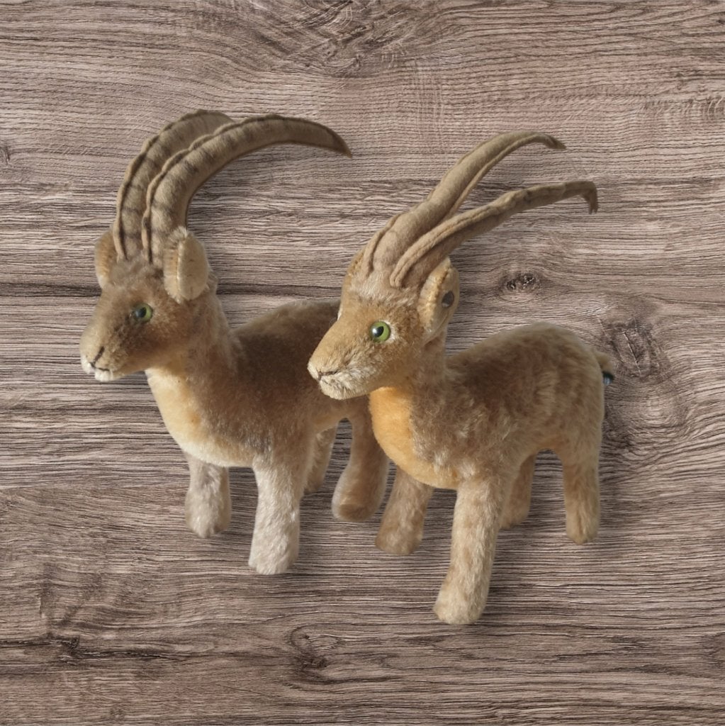 Vintage Steiff steenbokjes Rocky set van 2  0308, Ophalen of Verzenden