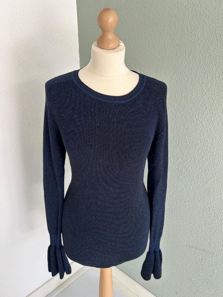 Fabienne Chapot maat L donkerblauwe glitter trui 195, Blauw, Maat 42/44 (L), Ophalen of Verzenden, Zo goed als nieuw