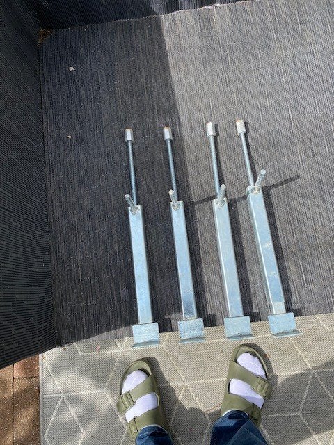 4 bouwstempels (gegalvaniseerde), Doe-het-zelf en Verbouw, 50 tot 100 mm, Gebruikt, Overige typen, Ophalen of Verzenden