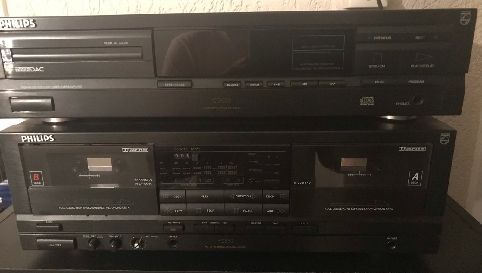 Philips FC660 Cassettedeck en CD600 CD-speler, Ophalen, Gebruikt, Cassettedeck, Philips