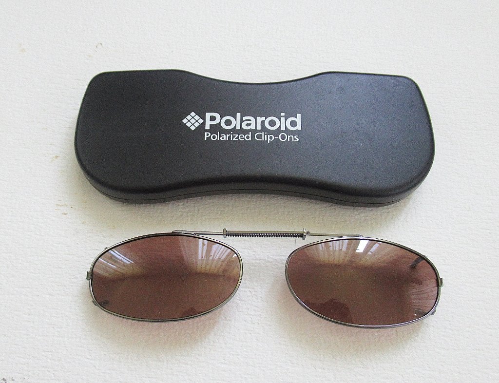 Polaroid Polarized Clip-Ons zonnebrilglazen met etui, nieuw., Ophalen of Verzenden, Nieuw, Zwart, Overige merken