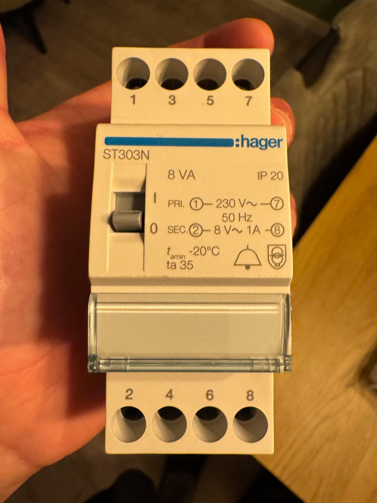 Hager ST303N Relais 8VA 230V~ 50Hz, Ophalen, Gebruikt, Hager, Relais