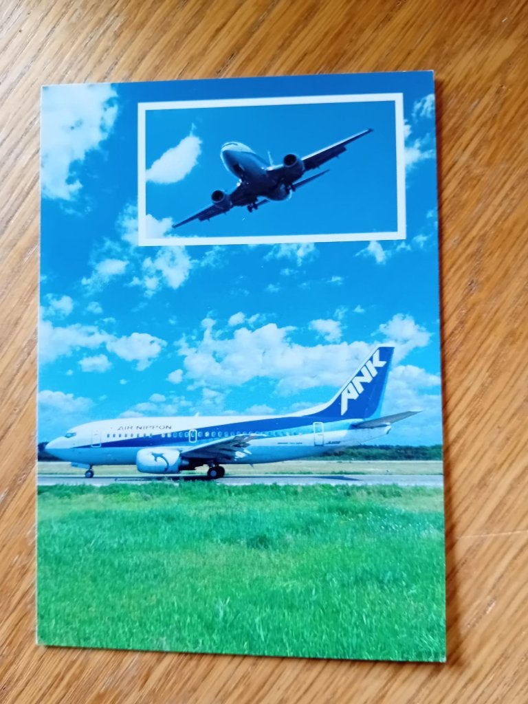 Kaart Vliegtuig Boeing 737-500 Air Nippon (ANK) Japan, Ophalen of Verzenden, Voor 1920, Ongelopen, Overige thema's