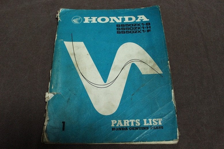 Honda SS50 ZK1 B H F 1972 moped parts list onderdelen boek, Ophalen of Verzenden