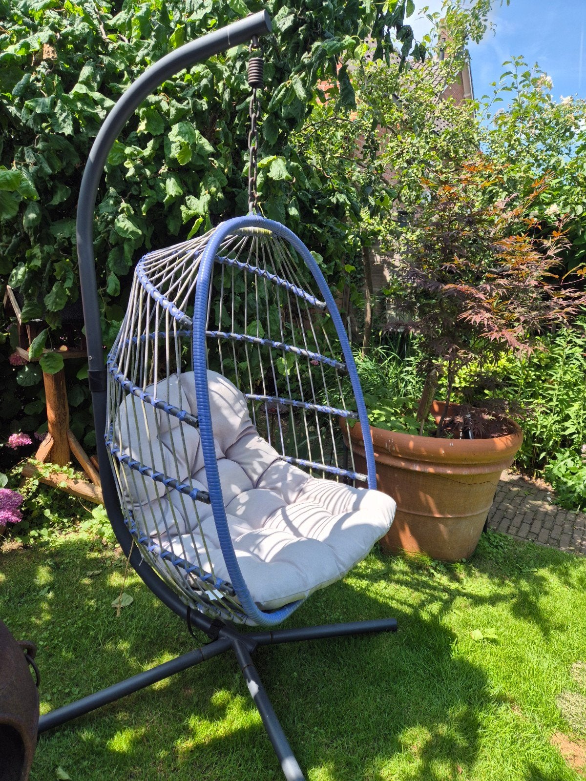 Hang schommel voor buiten, Ophalen