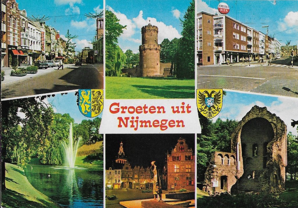 Nijmegen gelopen ansichtkaart ( 1674 ), Verzamelen, Ansichtkaarten | Nederland, Ophalen of Verzenden, 1980 tot heden, Gelopen
